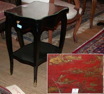 Lot 502 - Louis XV Style Red and Black Lacquered...