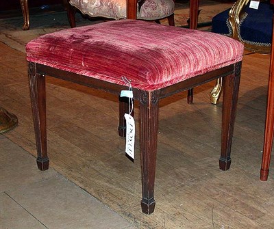 Lot 524 - George III Style Upholstered Mahogany Stool
