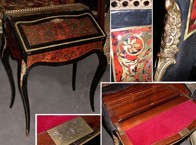 Lot 674 - Napoleon III Boulle and Ebony Slant Front Desk...