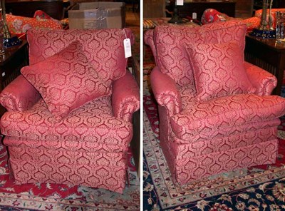 Lot 375 - Pair of Upholstered Club Chairs