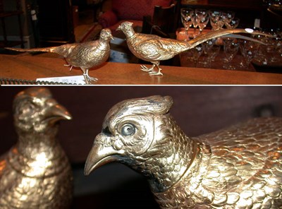 Lot 340A - Pair of Continental Silver Gilt Pheasants...