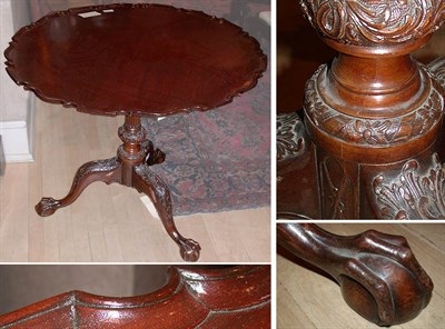 Lot 294 - Chippendale Style Mahogany Tilt-Top Tripod Tea...