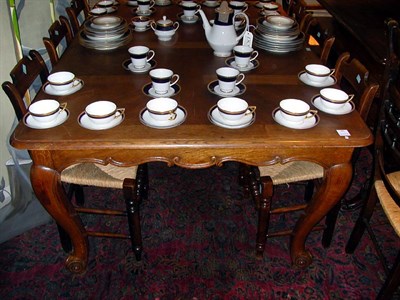 Lot 201 - Provincial Louis XV Style Oak Dining Table