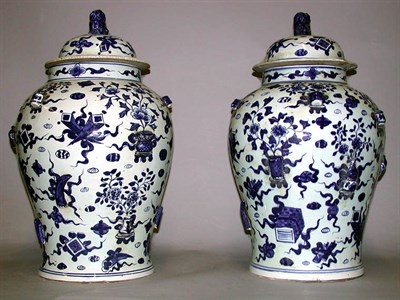 Lot 122 - Pair of Chinese Blue and White Porcelain...