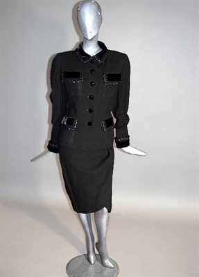 Lot 679 - Chanel Black Evening Suit