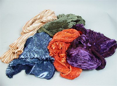 Lot 716 - Collection of Eight Silk Pleated Scarves