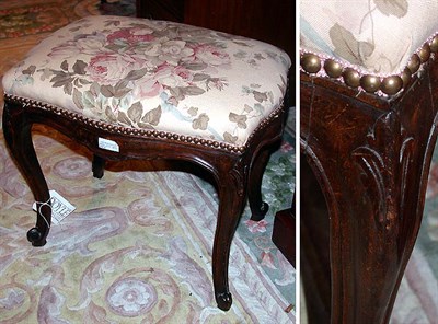 Lot 465 - Louis XV Style Upholstered Walnut Stool
