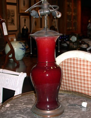 Lot 265 - Chinese Sang de Boeuf Porcelain Lamp