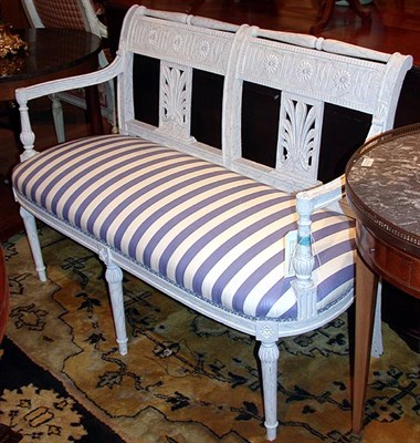 Lot 269 - Directoire Style Painted and Upholstered Bench