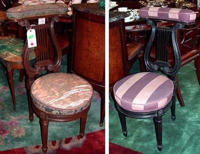 Lot 116 - Two Louis XVI Style Lyre-Back Side Chairs