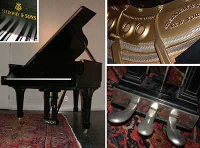 Lot 359 - Steinway Ebonized Baby Grand Piano Serial...