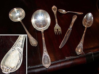 Lot 235 - Continental Silver Flatware Service Total...