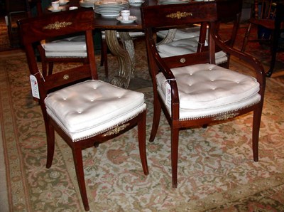 Lot 291 - Set of Six Empire Style Mahogany Dining Chairs...