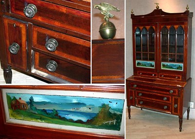 Lot 267 - Federal Inlaid Mahogany Desk and Bookcase...