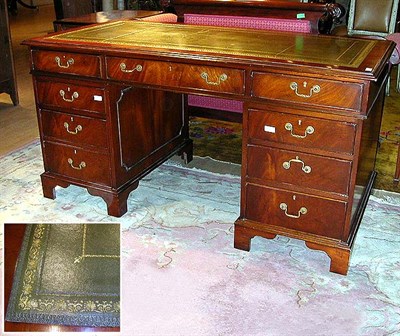 Lot 368 - Georgian Style Leather Inset Mahogany Pedestal...
