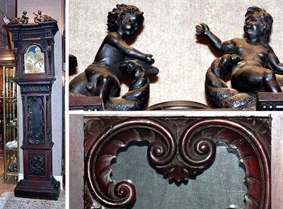 Lot 671 - Seth Thomas Baroque Style Mahogany Tall Case...