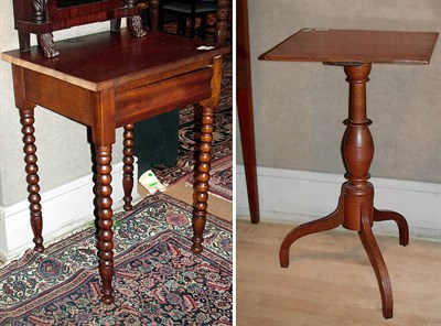 Lot 175 - Maple One Drawer Stand and a Cherry Tilt-Top...