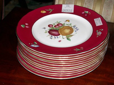 Lot 436 - Set of Twelve Royal Worcester Fruit Decorated...