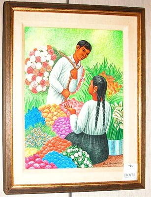 Lot 74A - Luis Covarrubias 20th Century FLOWER MARKET...