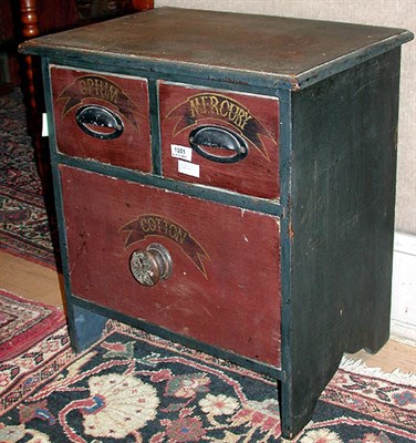 Lot 77 - American Painted Apothecary Chest The...