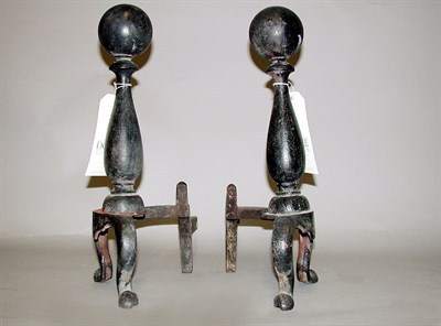 Lot 218 - Pair of Baroque Style Andirons Height 16 inches.