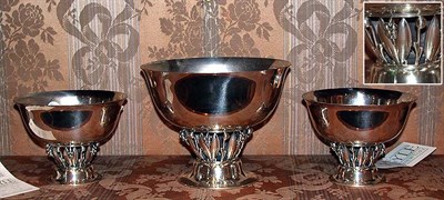 Lot 464 - Suite of Three Georg Jensen Sterling Silver...