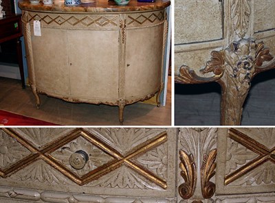 Lot 146 - Louis XV Style Marble Top Painted and Parcel...