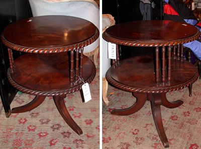 Lot 126 - Pair of Georgian Style Mahogany Two-Tier Side...