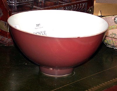 Lot 327 - Chinese Sang-de-Boeuf Bowl Six-character...