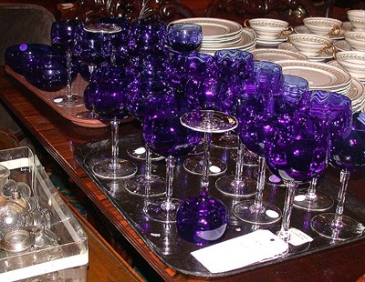 Lot 207 - Group of Cobalt Glass Articles Approximately...