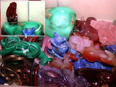 Lot 216 - Miscellaneous Group of Hardstone Figures