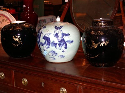 Lot 219 - Group of Three Chinese Porcelain Jars