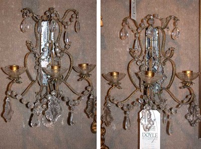 Lot 371 - Pair of Louis XV Gilt-Metal and Cut Glass...