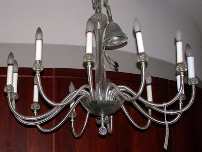 Lot 378 - Venetian Style Colorless Glass Twelve-Light...