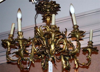 Lot 386 - Louis XV Style Gilt-Metal Eight-Light Chandelier