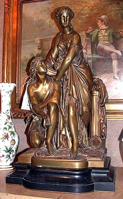 Lot 644 - Neoclassical Style Bronze Figural Group...