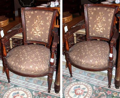 Lot 415 - Pair of Directoire Style Upholstered Walnut...