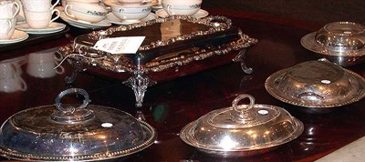Lot 254 - Group of Five Silver Plated Covered Serving...