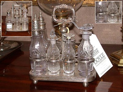 Lot 262 - Two Silver Plated and Glass Cruet Sets