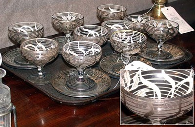 Lot 263 - Set of Ten Sterling Silver Overlaid Glass...