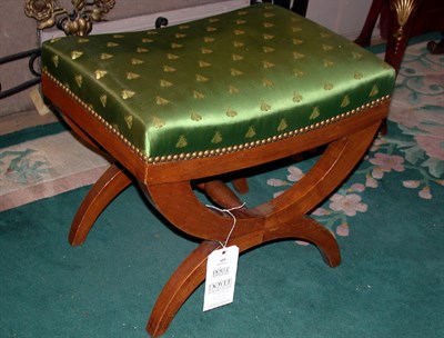 Lot 427 - Neoclassical Upholstered Birch Stool