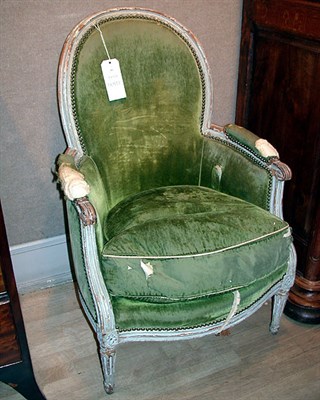 Lot 431 - Louis XVI Painted and Upholstered Bergere