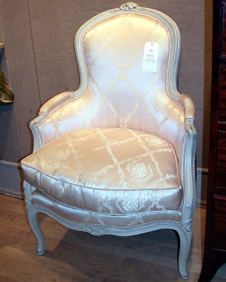 Lot 458 - Louis XV Style Painted and Upholstered Bergere