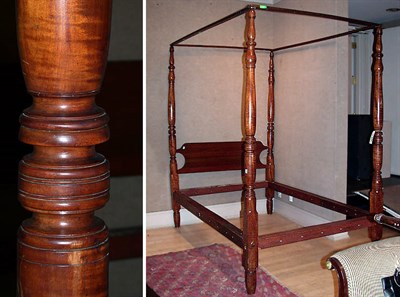 Lot 292 - Federal Maple Four-Post Tester Bed Mid 19th...