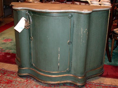 Lot 120 - Louis XV Style Marble Top Painted Cabinet