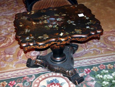 Lot 453 - Victorian Black Lacquered Mother-of-Pearl...