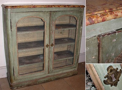Lot 226 - Provincial Louis XV Style Marble Top Blue...