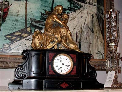 Lot 677 - Victorian Gilt-Metal, Marble and Onyx Mantel...