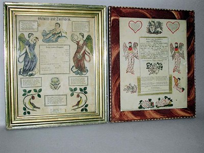 Lot 205 - Two Printed Geburts und Taufscheins...