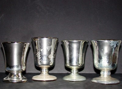 Lot 309 - Group of Four Mercury Glass Vases Each raised...